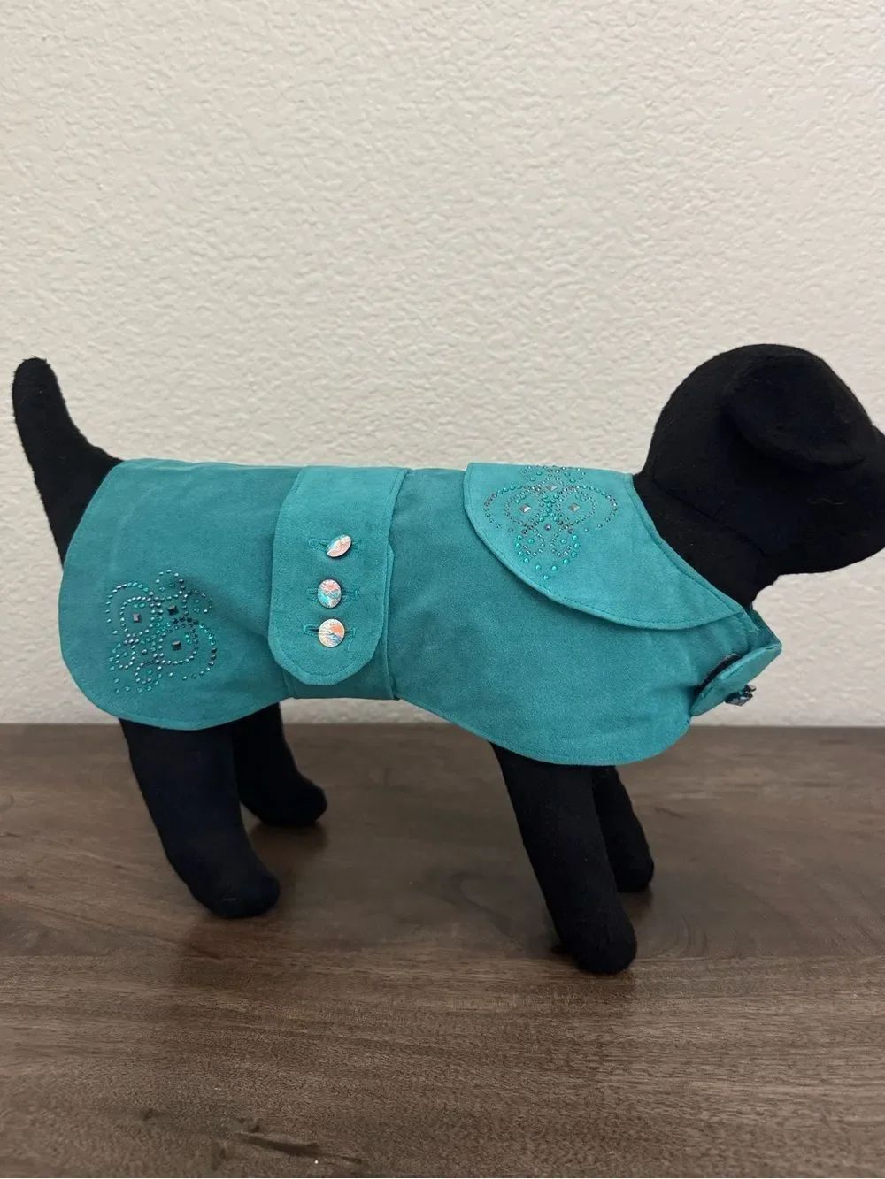 Diamond Dogs Swarovski Crystal Turquoise Blue Dog Coat Jacket